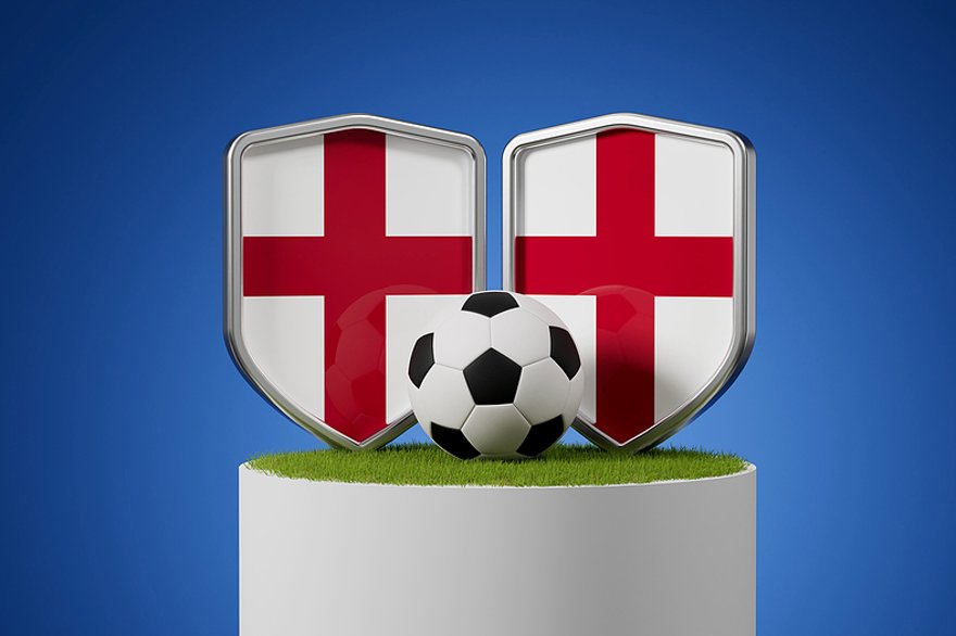 Two England Shields and a Football
