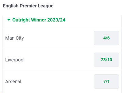 Liverpool Premier League Odds